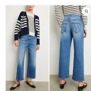 MOTHER The Dodger High Rise Ankle Wide Leg Jeans in Work Hard Play Hard. Size 27